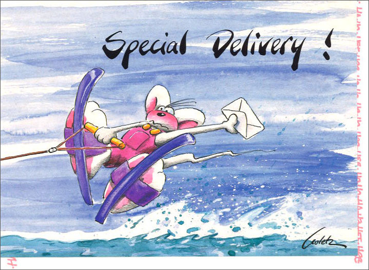 グリーティングカード 多目的 デペッシュマウス「特別配達！」ネズミ イラスト
