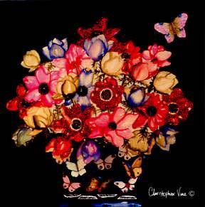 ミニカード クリストファーヴァインデザイン「花と蝶」
