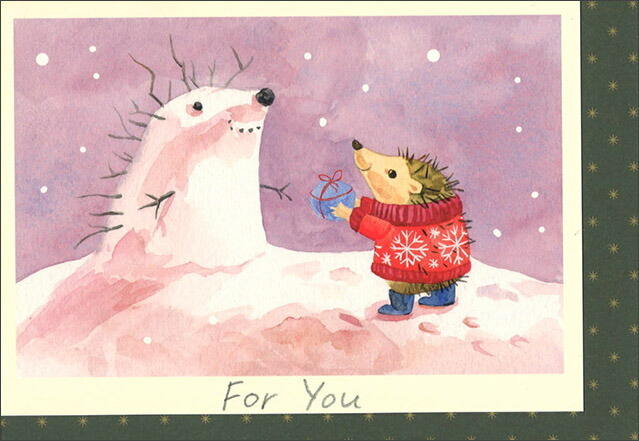 グリーティングカード クリスマス「あなたに贈るプレゼント」メッセージカード モグラ