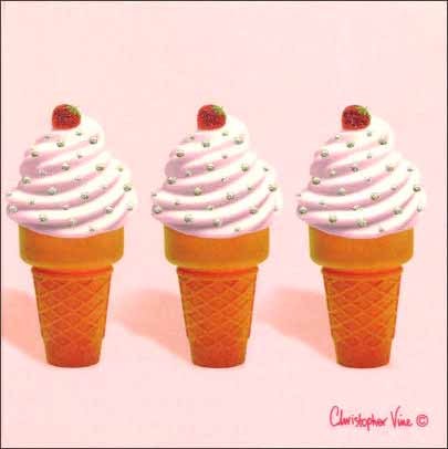 ミニカード クリストファーヴァインデザイン「イチゴのソフトクリーム」