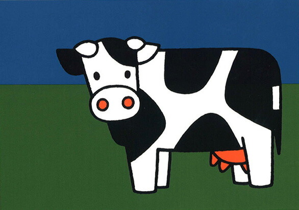 ポストカード ミッフィー/ディック・ブルーナ「草原の牛」イラスト 絵本