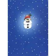 グリーティングカード クリスマス「お菓子を持っているスノーマン」メッセージカード