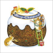 グリーティングカード クリスマス「クリスマスケーキと3匹のネズミ」ねずみ