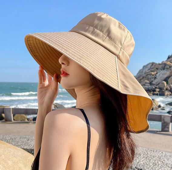 夏 キャップ 小顔効果 日焼け対策 バケットハット 帽子 つば広ハット UPF50+