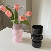 水耕栽培 フラワーアレンジメント シンプル レトロ ガラス花瓶 ホーム 装飾品 デスクトップ 装飾小道具