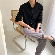 リネン サマー ミッドスリーブ ブラウス コットン シャツ 半袖 カジュアル
