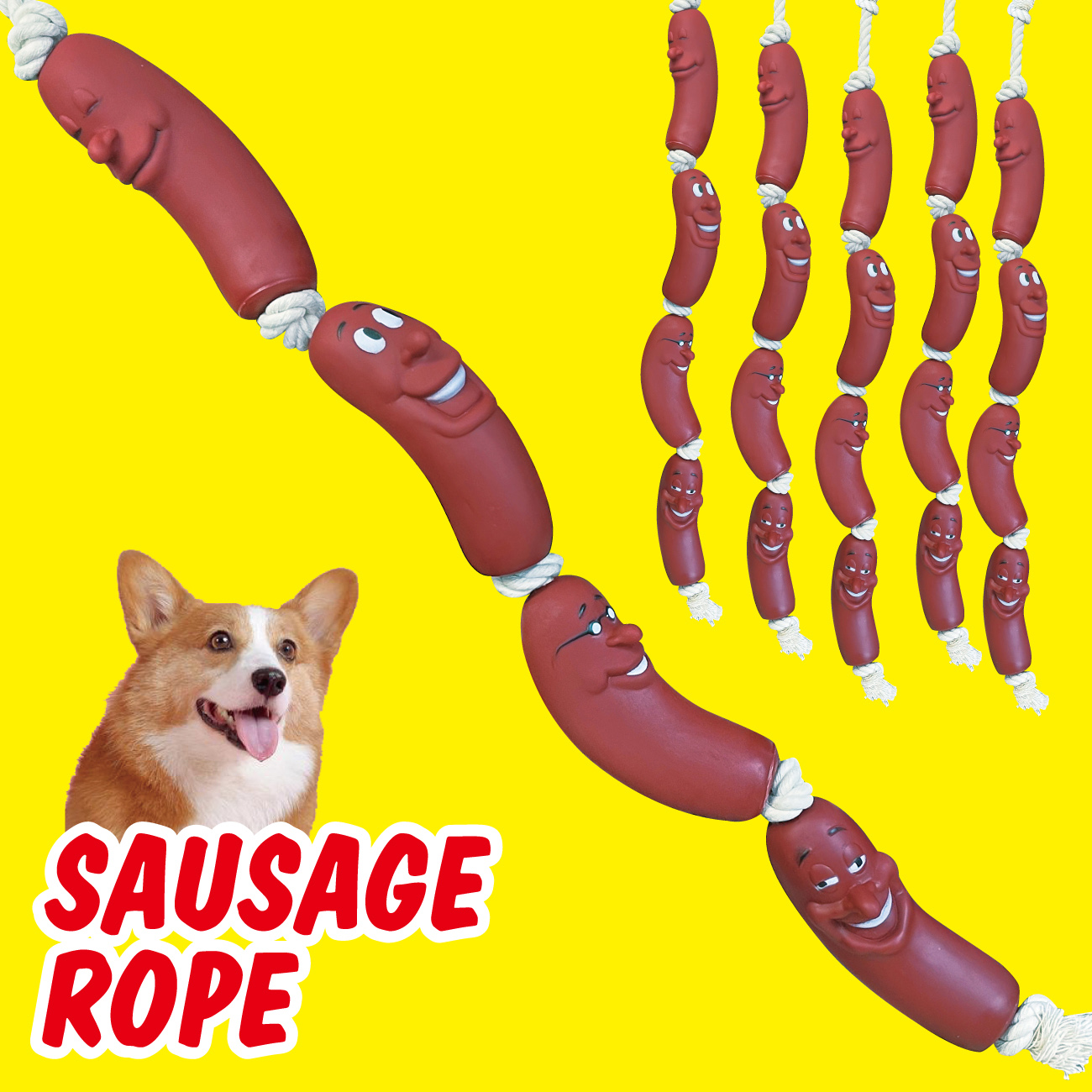 犬用 おもちゃ SAUSAGE ROPE  DOG TOY ソーセージロープ