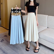スカート ハイウェスト プリーツスカート Aライン ゆったり 韓国ファッション レディース