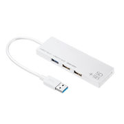 【5個セット】 サンワサプライ USB3.1+2.0コンボハブ カードリーダー付き ホワイ