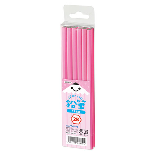 【30個セット(12本組×30個)】ARTEC 鉛筆2B(12本組)ピンク ATC5910
