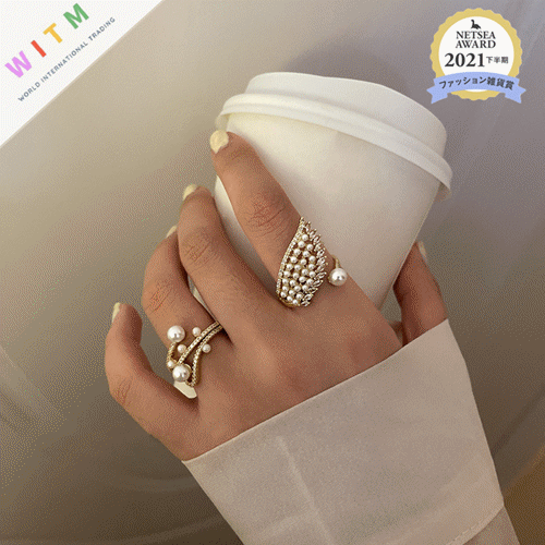 リング 真珠 指輪 S925コーティング 調節可能 レトロ 韓国風 ファッション 個性 設計感