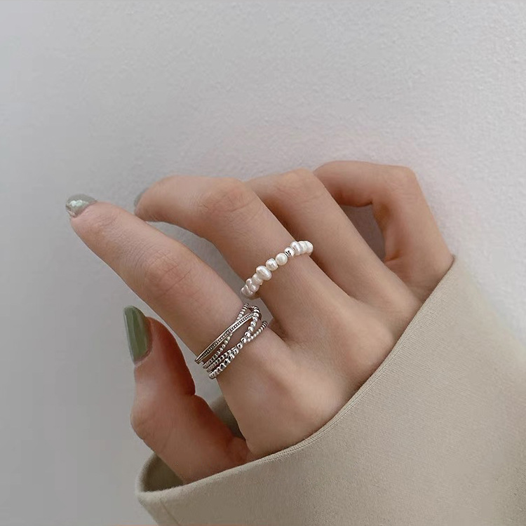 指輪　リング　淡水パール　アクセサリー　レディース　ビンテージ　個性　メタル　韓国ファッション