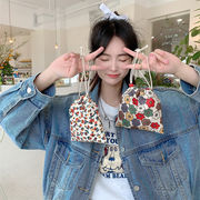 巾着ポーチ　コールテン　収納　小物　レディース　ミニ　韓国ファッション　花柄