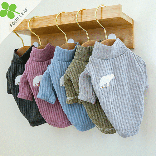 ペット服 犬服 熊柄 秋冬服 防寒 ファッション 可愛い 柔らかい 人気 簡単着脱