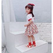 秋新作  韓国子供服  キッズ 女の子  ファッション  カジュアル  可愛い  気人   花柄  スカート