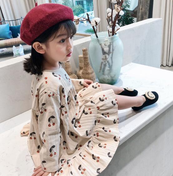秋 花柄 女の子 ファッション カジュアル 韓国子供服 キッズ服 子供 ワンピース