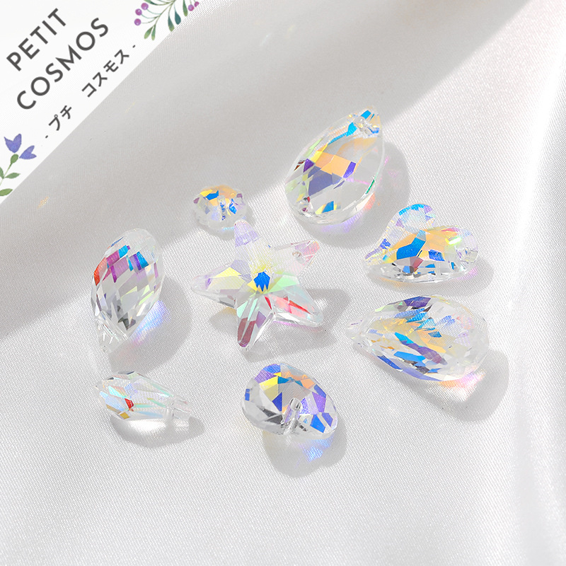 穴付き ハート 水滴 星 透明感 樹脂パーツ デコパーツ DIYパーツ ハンドメイド アクセサリーパーツ 韓国風