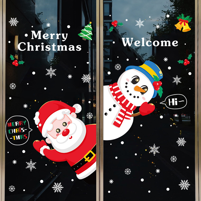 クリスマス★飾り★商店★ ガラス窓★装飾★静電ステッカー★クリスマス用品