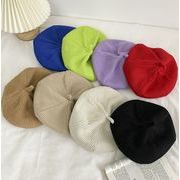 秋冬韓国風  日焼け止め  帽子  キャスケット ベレー帽  ニット帽  カジュアル レディース   キャップ8色