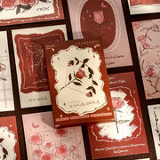 ラッピング 素材紙 ポストカード 葉書 手帳素材 アンティーク 植物花薔薇 祝い カード 30枚入