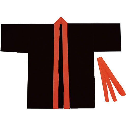 ARTEC カラー不織布ハッピ 園児用 C 黒(赤襟) ATC3181