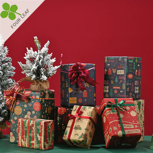 クリスマスバスケット 包装紙　クリスマス飾り プレゼント包装紙 可愛い ボックス包装紙