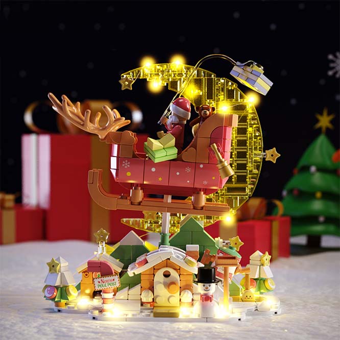 クリスマスギフト★積み木セット組 子供おもちゃ 知育用品 趣味 組み立て テーブル装飾