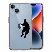 iPhone14 側面ソフト 背面ハード ハイブリッド クリア ケース バスケットボール ドリブル