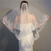 美少女すぎる  ヘッドヤーン ウェディングドレス 花嫁 写真を撮るスタイリングヤーン 2層  美しい