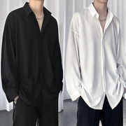 今っぽシアーシャツ男性のハンサムな韓国版のシャツはゆったりしていてカジュアルで冷たい垂れ感の男性の