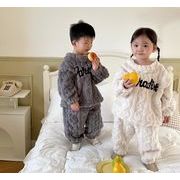 韓国風子供服 子供服  ベビー服  可愛い 長袖 裹起毛 厚手 部屋着 トップス+ ズボン セットアップ2色