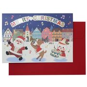 CHRISTMAS クリスマスカード 立体 ポップアップカード サンタクロース 音楽隊