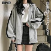 【日本倉庫即納】ラインロゴジップアップパーカー 韓国ファッション