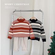 クリスマス 韓国風子供服ニットセーター トップス ベビー服 キッズ 長袖 男女兼用 かわいい2色
