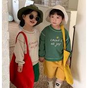 人気新作  韓国風子供服 子供服　ベビー服 かわいい 　長袖 キッズ　トップス　Tシャツ男女兼用2色