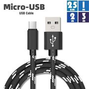 Micro-USB 充電ケーブル USB 急速充電 断線防止 データ転送可能USBケーブル 25cm 1m 1.5m 2m 3m