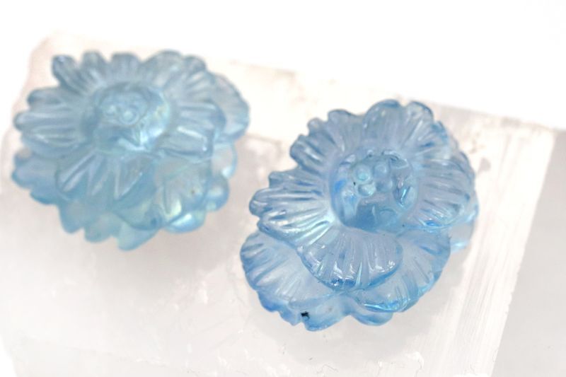 hidamari..天然石アクセサリー 035 Mistic Bloom Collection】 アクアマリン 鉱物原石 シルバー