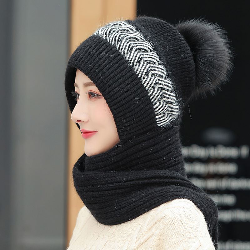 帽子　ニット帽　ニットキャップ　バラクラバフードウォーマー　秋冬　韓国ファッション
