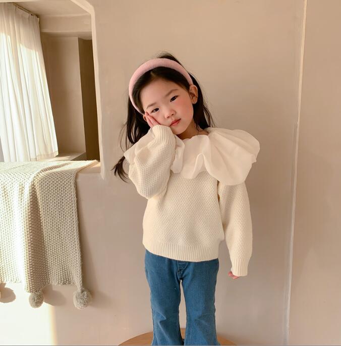 春秋新作    女の子 ニットトップ、 子供服、  ファッションカジュアルセーター ★80-130