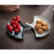 新中国式 洗練 茶菓子皿 果物皿 家庭用 リビング 間食 ナッツ皿 禅意 イチョウ葉の造形 陶磁器