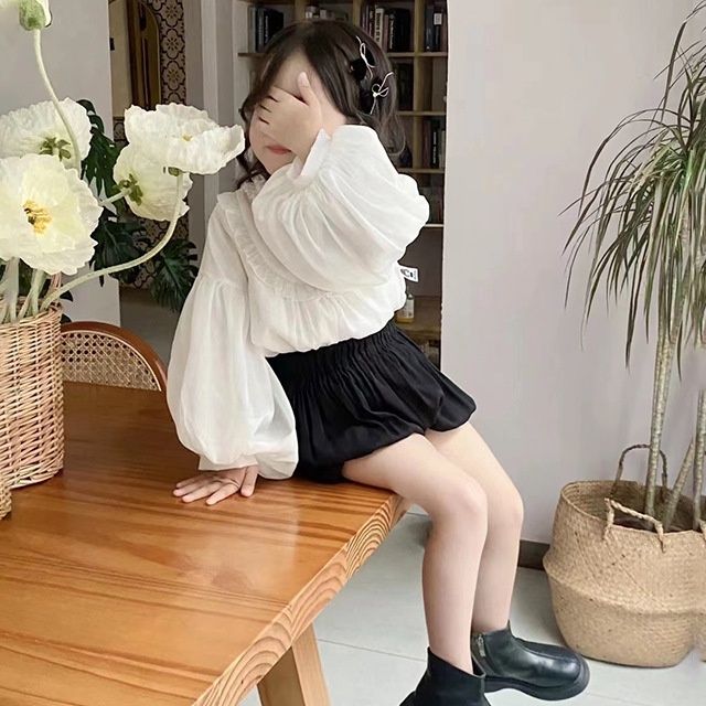 【2023春新作】韓国風子供服 ベビー服 キッズ 女の子 長袖ブラウスOR短パン セットアップ