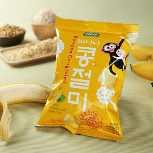 韓国　ネオ　バナナコンジョルミ きなこもちスナック　 60g　バナナ味 お菓子 米スナック