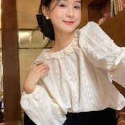 【2023春新作】韓国風レディース服　ゆったり シンプル　カジュアル　きれいめ　長袖ブラウス
