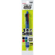 ゼブラ 4色ボールペン クリップオン マルチ 青 P-B4SA1-BL