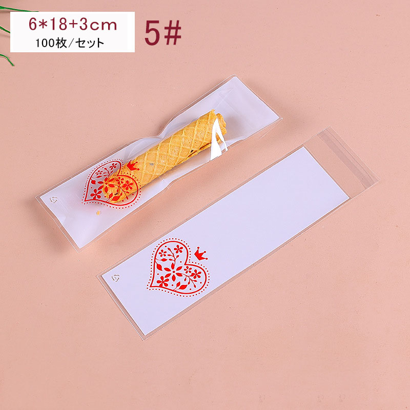 13種】レース リボン細長透明OPP袋 スティック菓子用 テープ付き