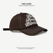 野球帽　帽子　キャスケット　紫外線対策　日焼け防止　UVカット　刺繍　アルファベット　春夏