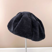 ファッションコーデュロイベレー帽子供の秋冬上品カボチャ帽レトロな万能型保温画家帽