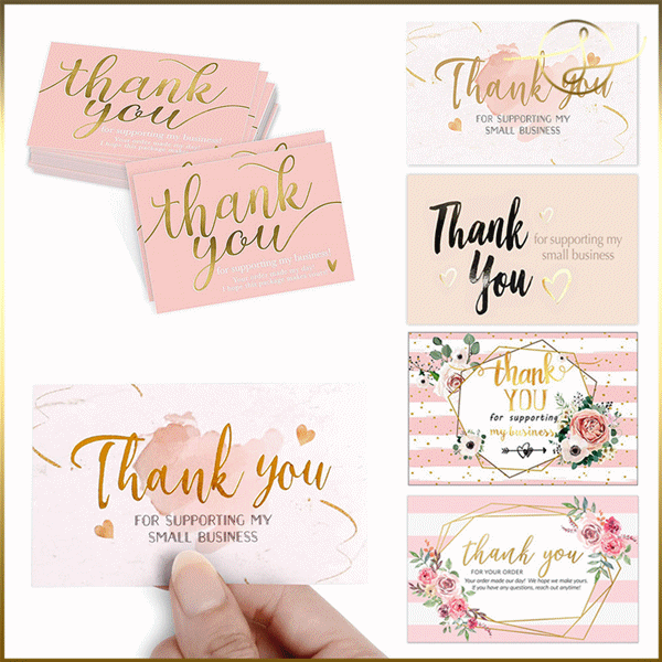 【5種】ピンク お花 サンクスカード ありがとう 販促カード ショップカード ギフト 包装