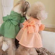 犬服 春夏 ワンピース ドレス 可愛い リボン ワンピ  通気 伸縮性 お姫様 犬 ペット服 ドッグウェア