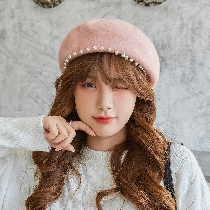 ベレー帽☆茶　ニット　帽子　レディース　この秋冬の韓国ファッションといい感じ♬